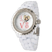 Love is Being with You Photo Heart Frame Watch (Angled)