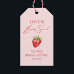Love is Berry Sweet Bridal Shower Favor Gift Tags<br><div class="desc">Add a charming touch to your berry bridal shower theme with our Personalized Love is Berry Sweet Bridal Shower Favor Gift Tags. Perfect for bridal shower themes berry lovers, these tags complement berry themed bridal shower ideas, making your event extra special. Ideal for a love is berry sweet bridal shower...</div>