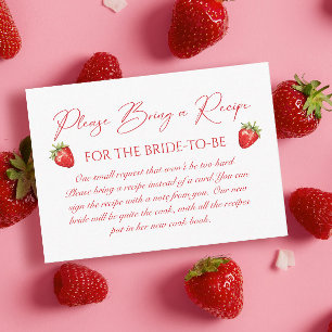 Love is Berry Sweet Bridal Shower Recipe Request Enclosure Card