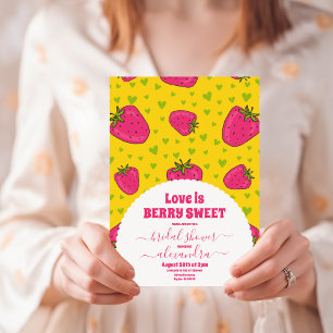 Love Is Berry Sweet Bridal Shower Strawberry Invitation