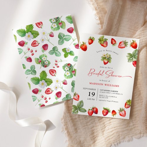 Love Is Berry Sweet Bridal Shower Strawberry Invitation