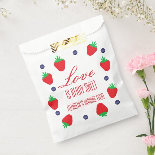 Love Is Berry Sweet Fruit Bridal Shower Favor Bag