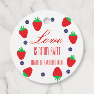 Love Is Berry Sweet Fruit Bridal Shower Favor Tags