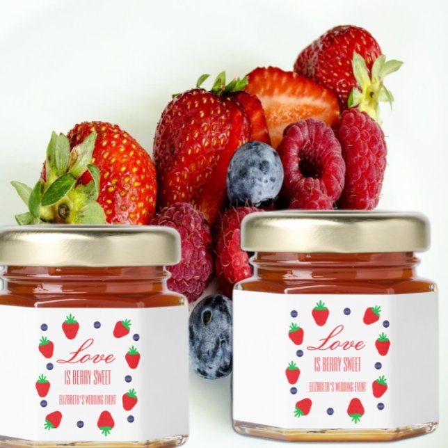 Love Is Berry Sweet Fruit Bridal Shower Honey Jar Favors (Creator Uploaded)