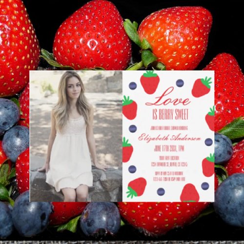 Love Is Berry Sweet Fruit Bridal Shower Invitation