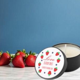 Love Is Berry Sweet Fruit Bridal Shower Mini Candle Favors