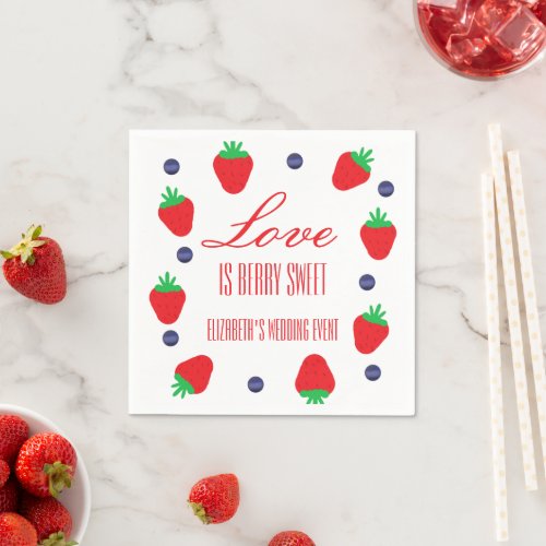 Love Is Berry Sweet Fruit Bridal Shower Napkins