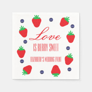 Love Is Berry Sweet Fruit Bridal Shower Napkins
