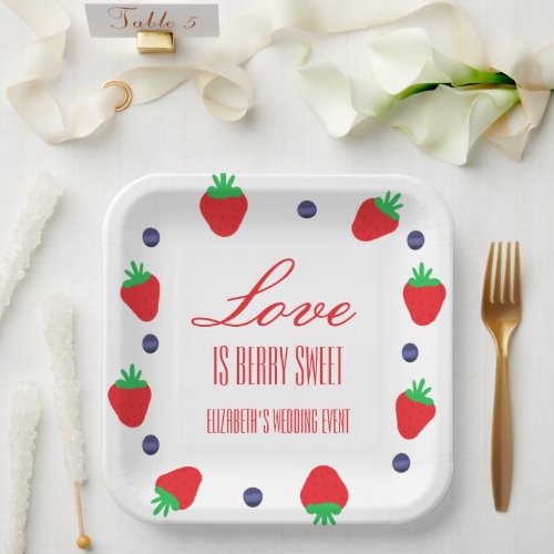 Love Is Berry Sweet Fruit Bridal Shower Paper Plates