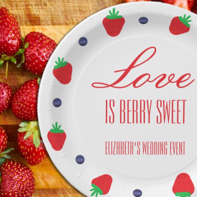 Love Is Berry Sweet Fruit Bridal Shower Paper Plates (Creator Uploaded)