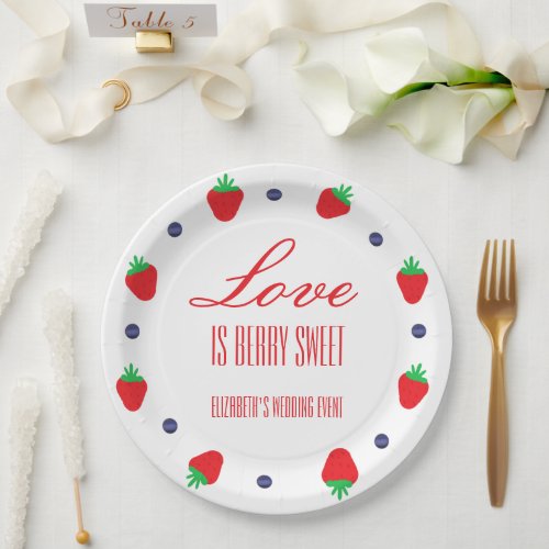 Love Is Berry Sweet Fruit Bridal Shower Paper Plates