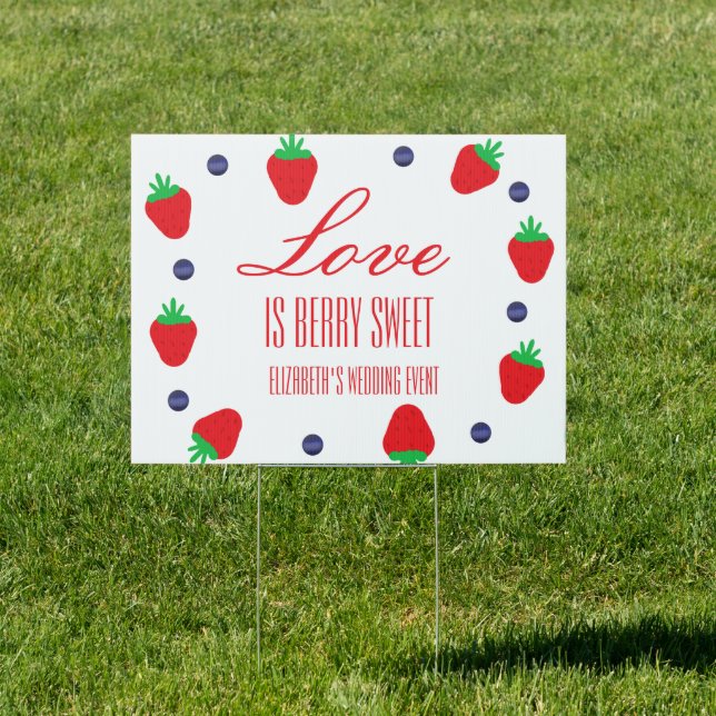 Love Is Berry Sweet Fruit Bridal Shower Sign (Insitu)