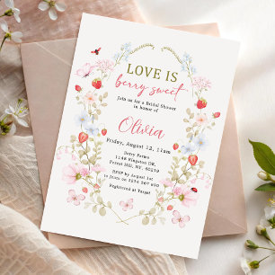 Love Is Berry Sweet Strawberry Bridal Shower Invitation