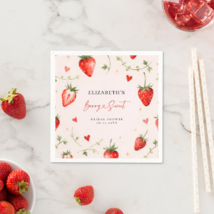 Love is Berry Sweet Strawberry Theme Bridal Shower Napkins