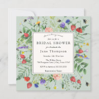 Love is Berry Sweet Wildflower Bridal Shower Invit Invitation