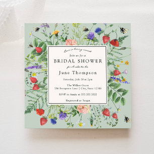 Love is Berry Sweet Wildflower Bridal Shower Invitation