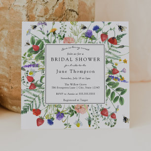 Love is Berry Sweet Wildflower Bridal Shower Invitation