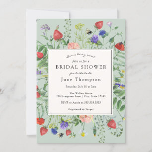 Love is Berry Sweet Wildflower Bridal Shower Invitation