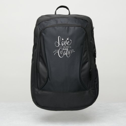 Love Is Better With Cats _ Modern Black Backpack