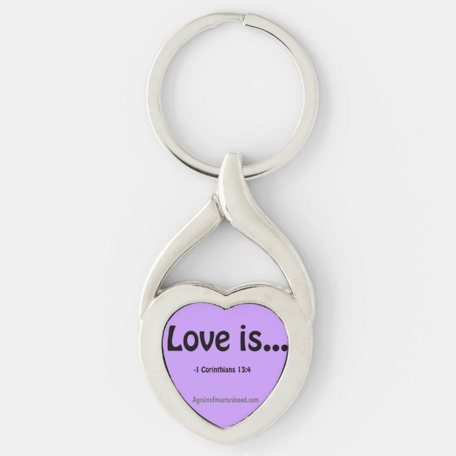 Love Is Bible Quotes Keychain (Front)