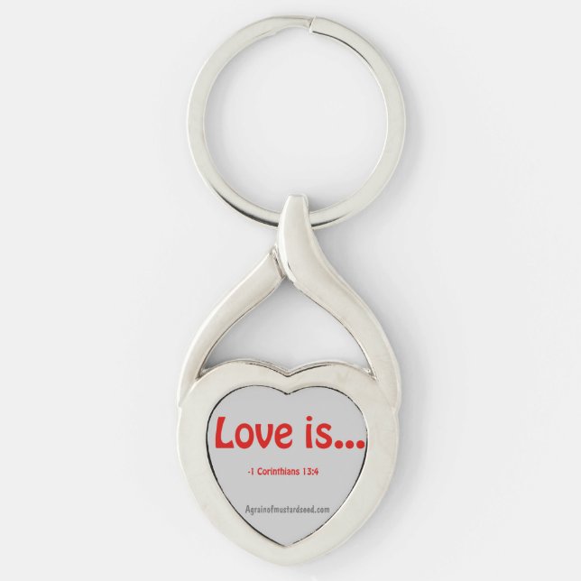 Love Is Bible Quotes Keychain (Front)