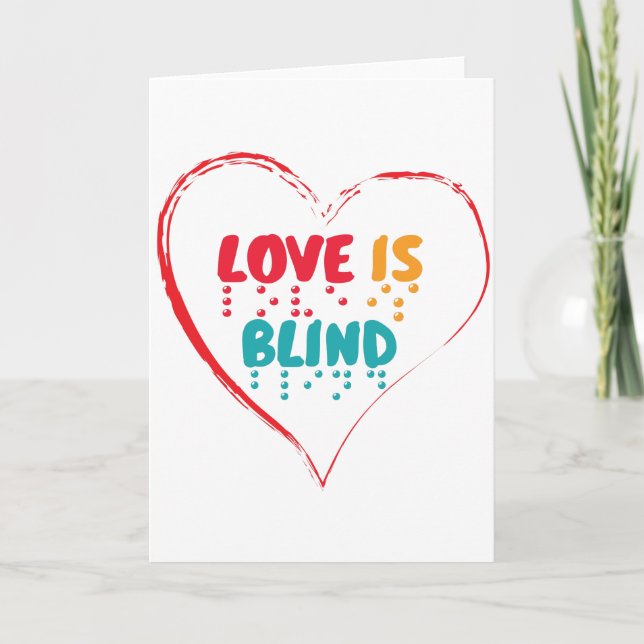 Love Is Blind Braille Heart Card (Front)