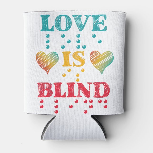 Love Is Blind Braille Hearts Can Cooler (Front)