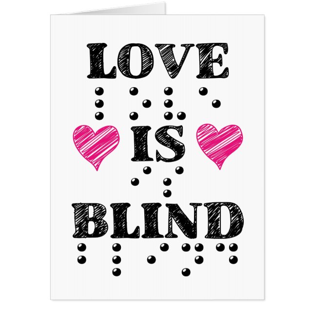 Love Is Blind Braille Hearts Card (Front)