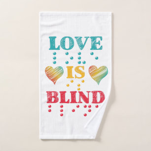 Love Is Blind Braille Hearts Hand Towel