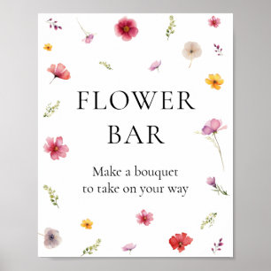 Love is Blooming Bridal Shower Flower Bar Poster
