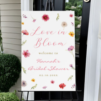 Love is Blooming Bridal Shower Welcome Foam Board