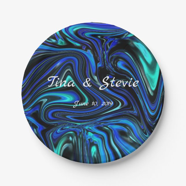Love is Blue Paper Plates (Front)