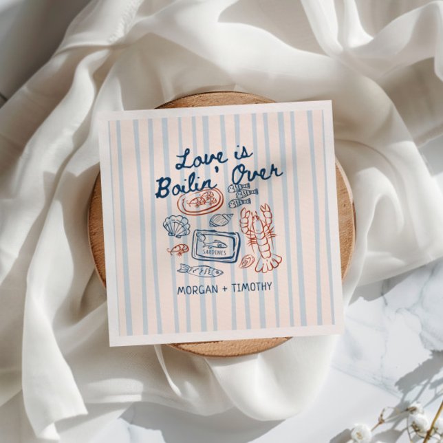 Love is Boilin' Over Seafood Wedding Napkins (Creator Uploaded)