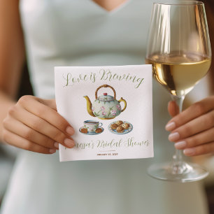 Love is Brewing, Afternoon Tea, Bridal Shower Sign Napkins
