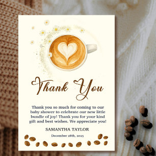 Love is Brewing Baby Shower Thank You Crad Card