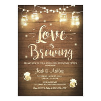 Love is brewing bbq rehearsal bridal shower Wood Invitation