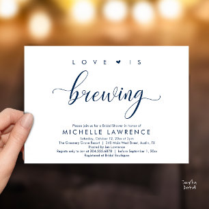 Love is brewing Beautiful Bridal Shower Beer Party Invitation