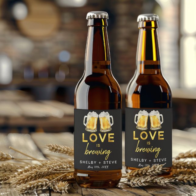 Love is Brewing Beer Bottle Label (Creator Uploaded)