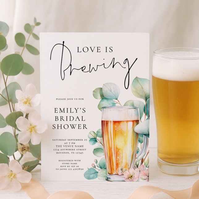 Love is Brewing Beer Bridal Shower Invitation (Creator Uploaded)