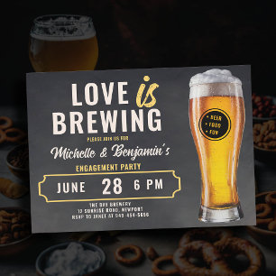 Love is Brewing Beer Couple's Engagement Party Invitation