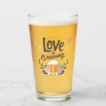 love is brewing beer glass