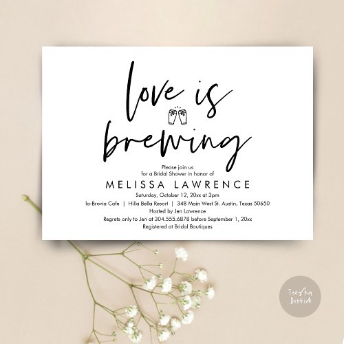 Love is brewing Beer Party Bridal Shower Invitation