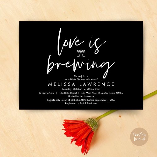 Love is brewing Beer Party Bridal Shower Invitation