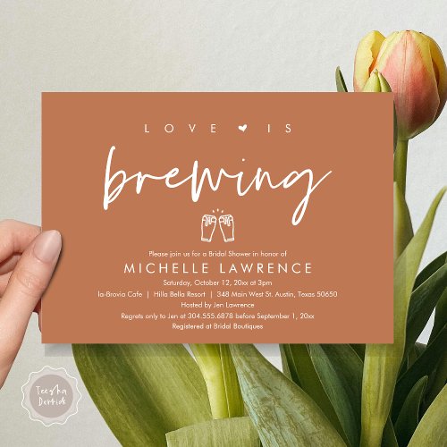 Love is brewing Beer Party Bridal Shower Invitation