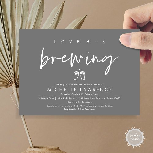 Love is brewing Beer Party Bridal Shower Invitation