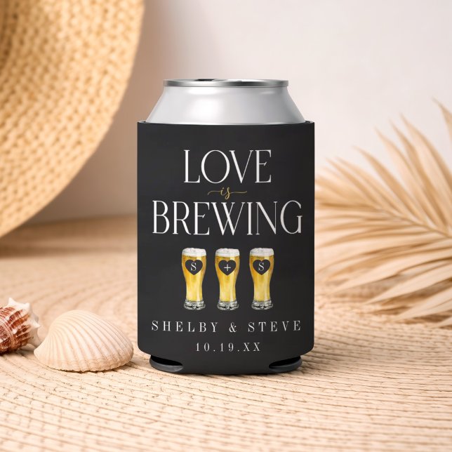 Love is Brewing Beer-Themed Can Cooler (Creator Uploaded)