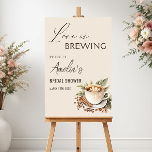 Love is Brewing Boho Coffee Bridal Shower Foam Board