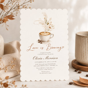 Love is Brewing Boho Coffee Bridal Shower Invitation