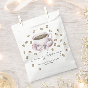 Love is brewing Bow Coffee Bridal shower Favor Bag