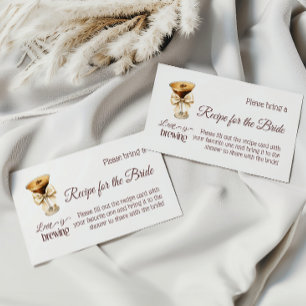 Love is Brewing Bow Coffee Bridal Shower Recipe Enclosure Card